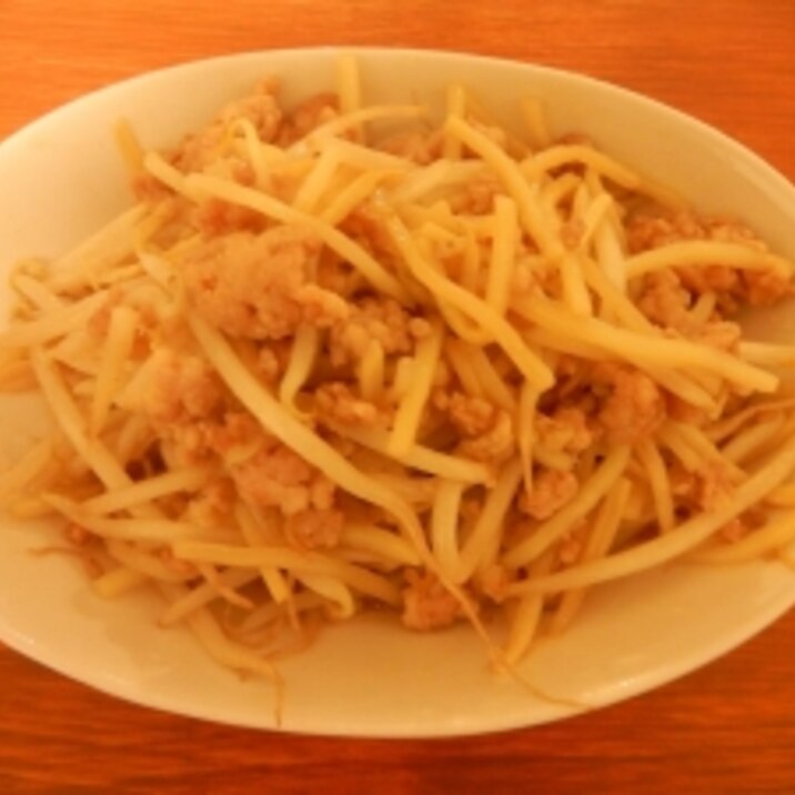 節約＆簡単♪鶏挽肉と竹の子のオイスターソース炒め